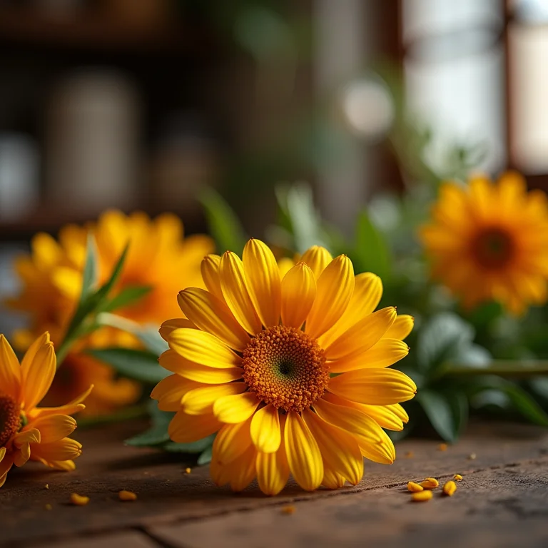 Preparo caseiro de chá de calêndula.