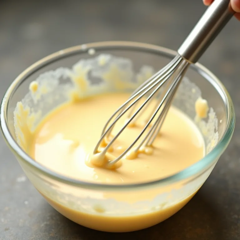 Preparo do molho tártaro em pó: mistura com maionese.