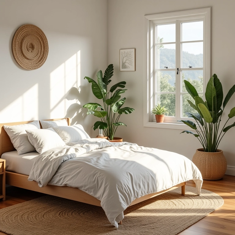 Quarto de casal simples e barato com decoração charmosa, estilo brasileiro.