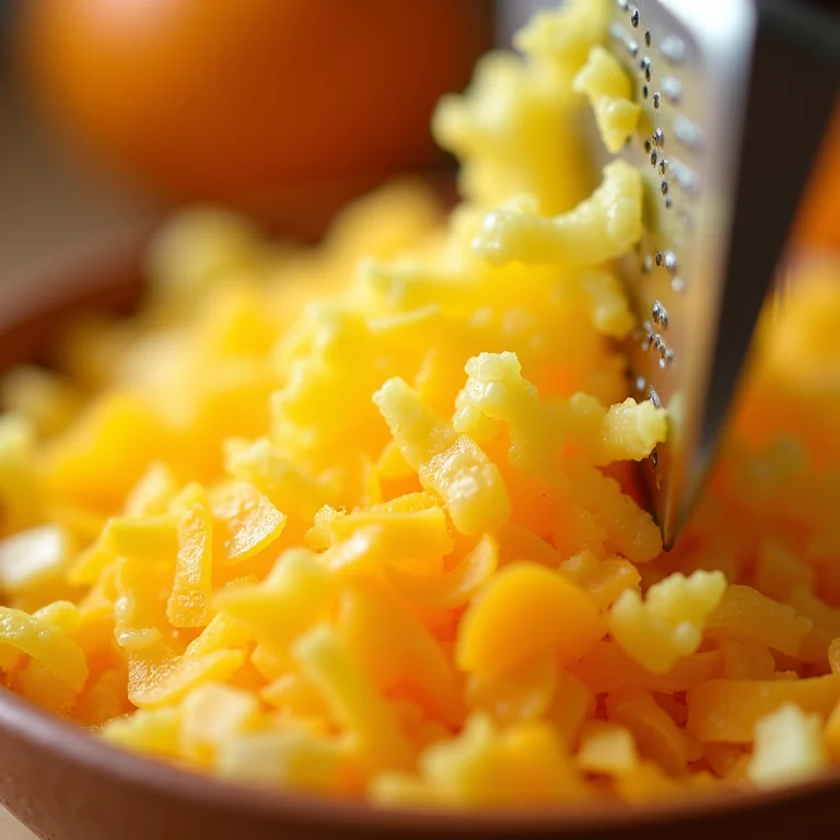 Raspas de limão e laranja sendo raladas, fotografia macro
