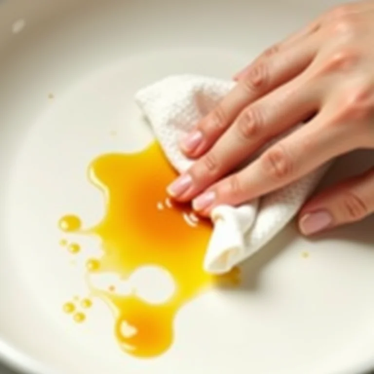 Removendo o excesso de curry com um pano