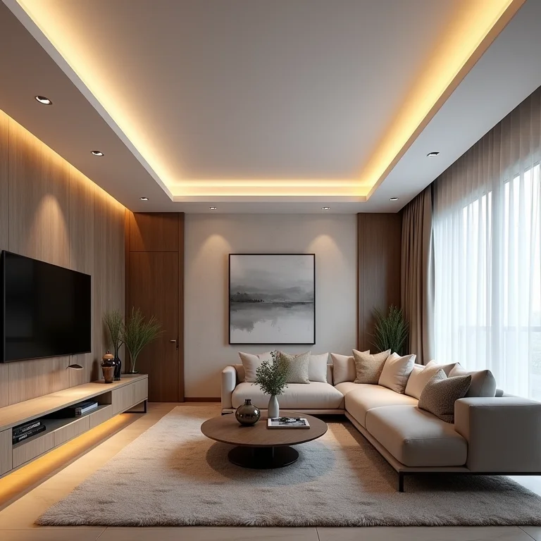 Roda teto com iluminação embutida