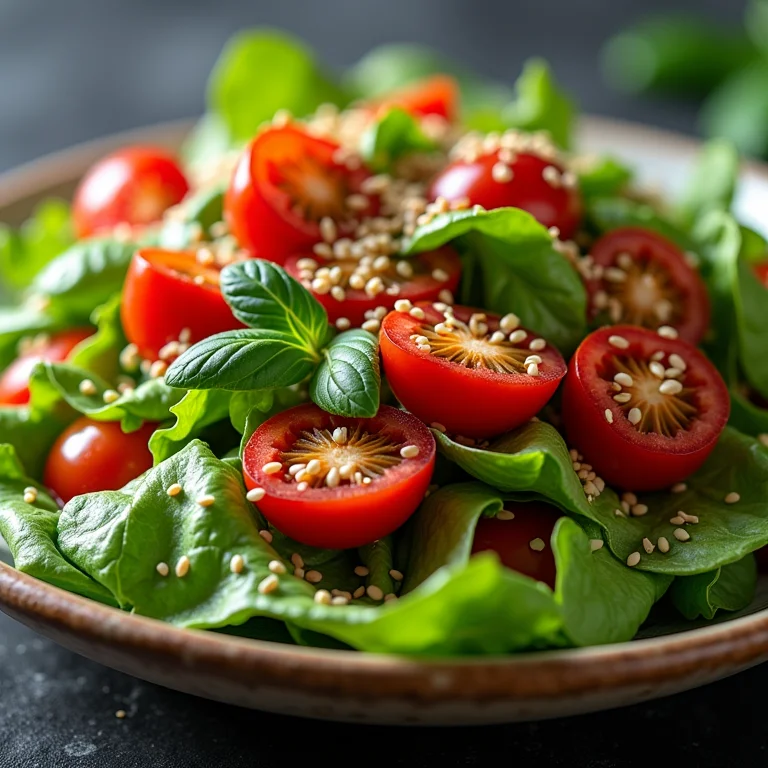 Salada crocante com gergelim