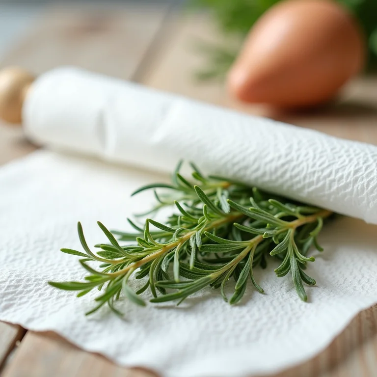 Secando Ervas de Provence em papel toalha