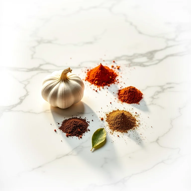 Seleção de temperos coloridos para feijão