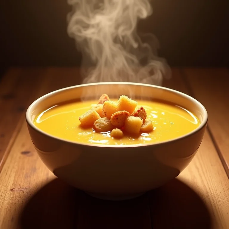 Sopa cremosa de azedinha servida em uma tigela