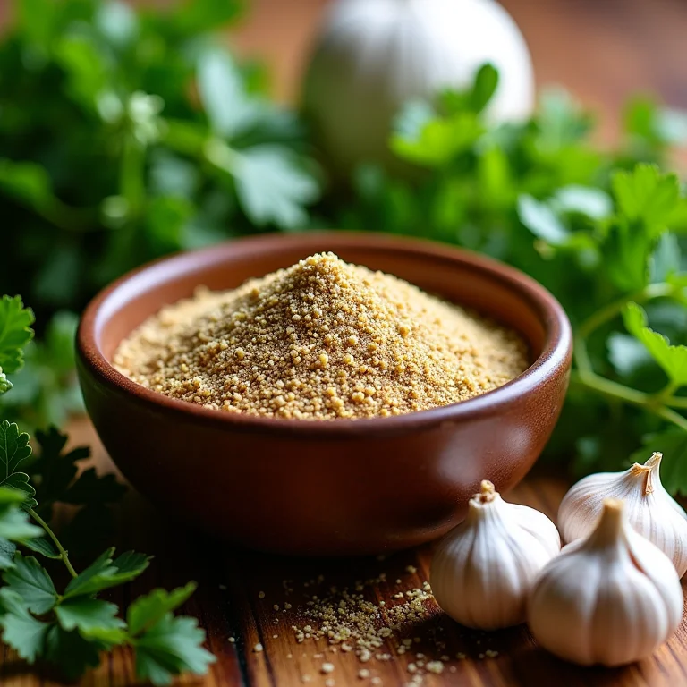 Tempero caseiro de alho com ervas frescas para pão de alho
