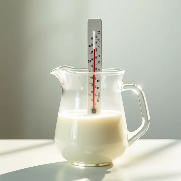 Termômetro medindo a temperatura do leite
