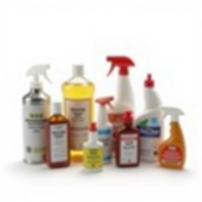 Variedade de removedores de ferrugem comerciais.