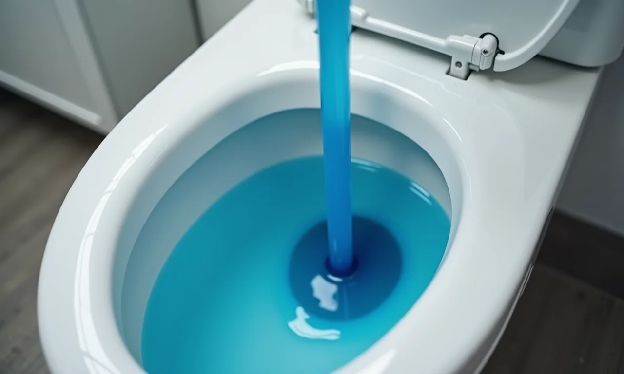 Vazamento na descarga do vaso sanitário desperdiçando água.