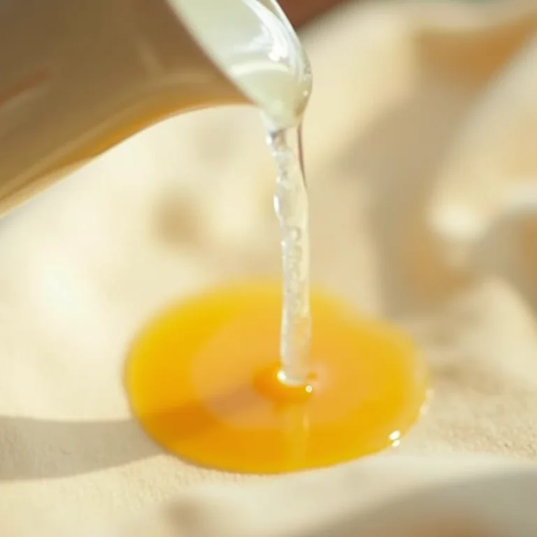 Vinagre branco sendo usado em tecido delicado