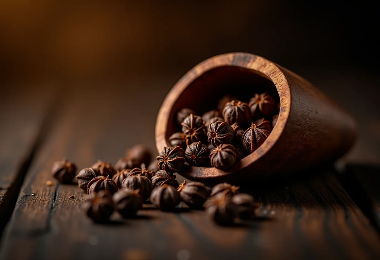 Visão geral de cravos-da-índia frescos e aromáticos