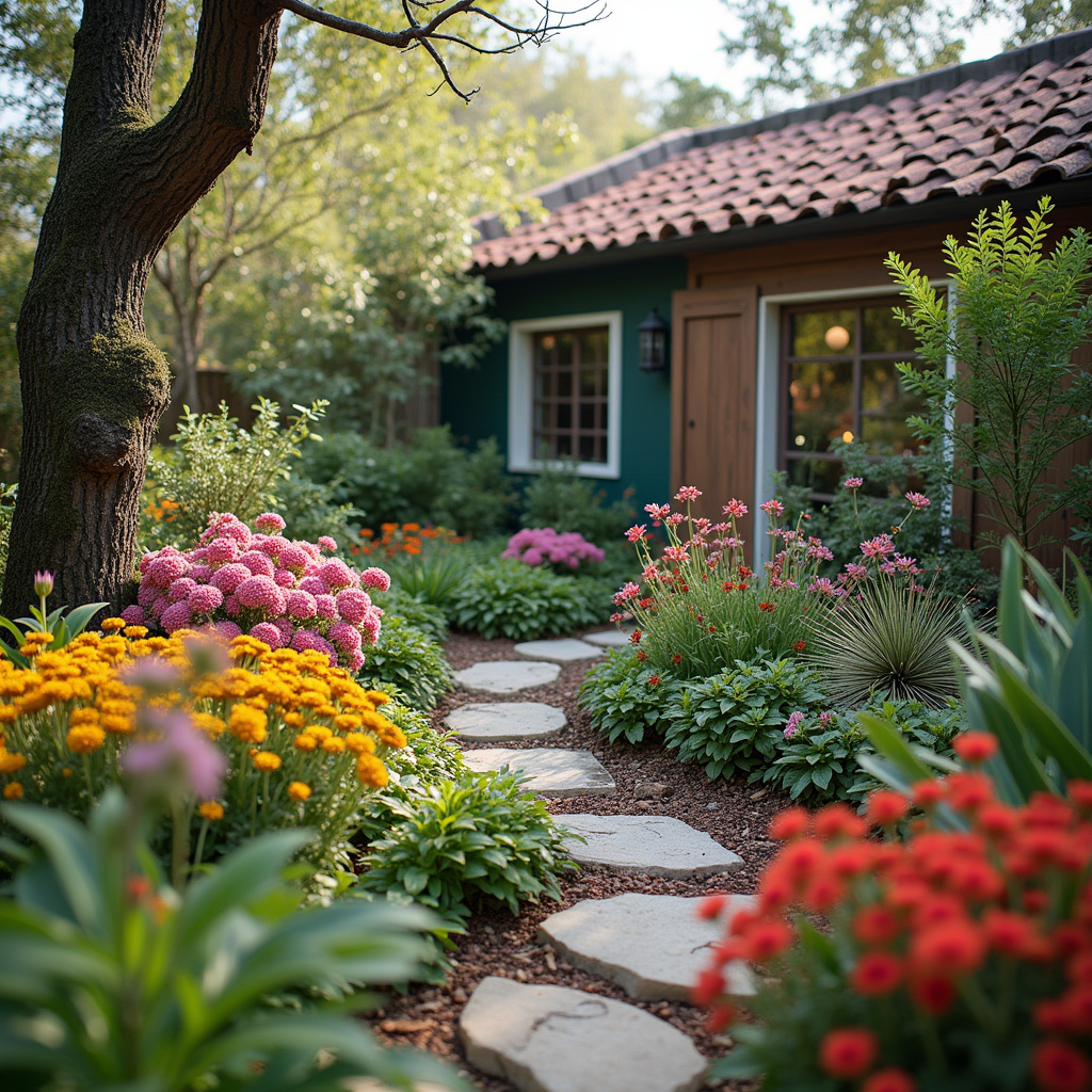 Jardim de inverno com materiais reciclados.