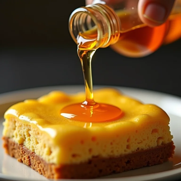 Xarope de camomila sendo usado em calda de bolo