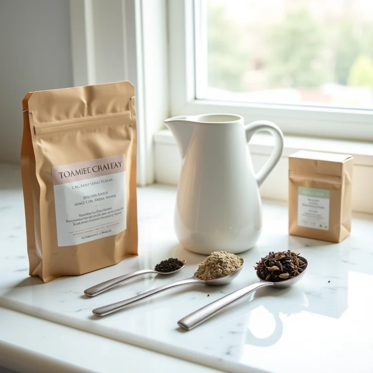 Acessórios variados para o preparo de chá.