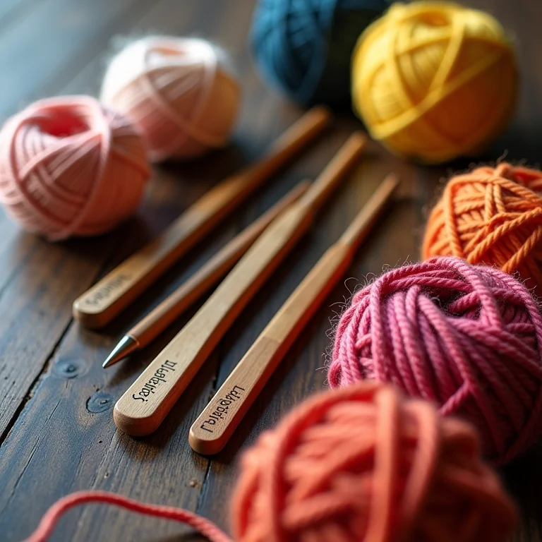 Agulhas de crochê de diferentes tamanhos