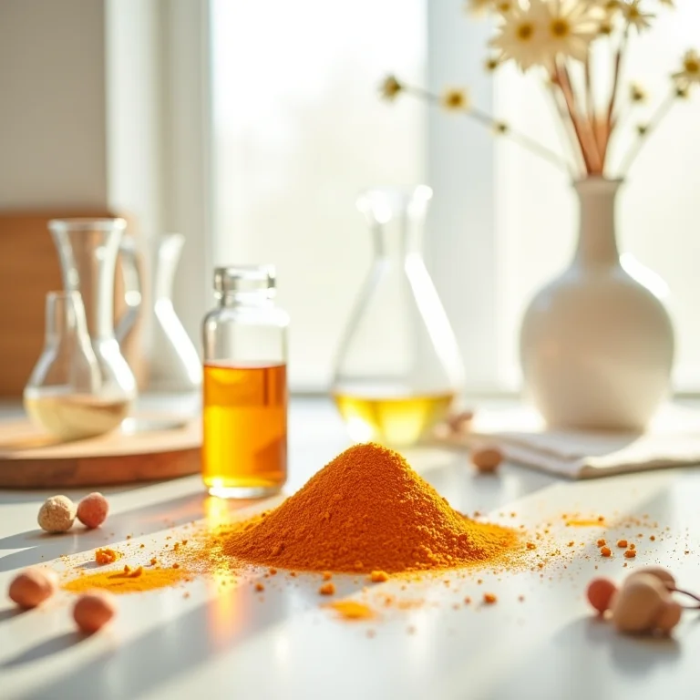 Ajinomoto cercado por vidraria de laboratório