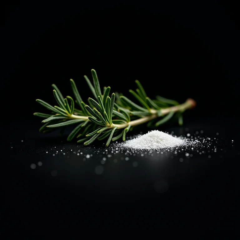 Alecrim e caspa em fundo escuro