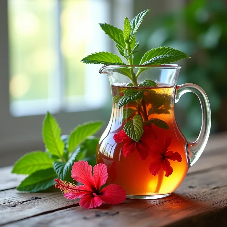 Alternativa refrescante: chá gelado de hibisco e hortelã