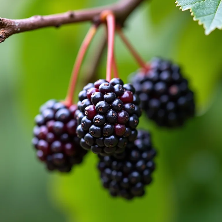Amoreiras maduras prontas para colher.