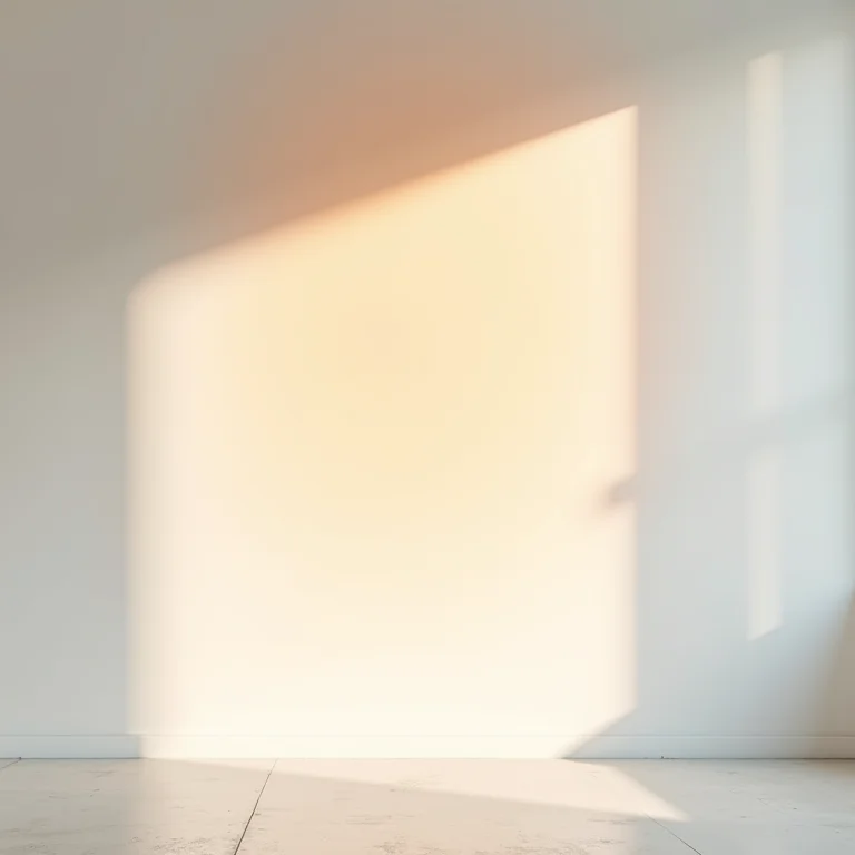 Amostras de temperatura de cor (quente, neutra, fria) projetadas em uma parede branca.