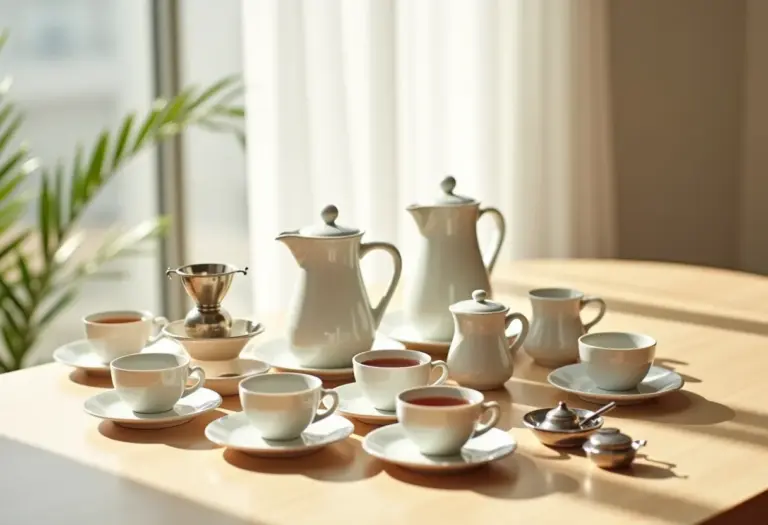 Arranjo elegante com acessórios para chá
