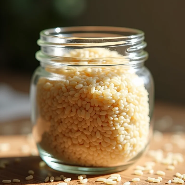 Arroz selvagem em pote de vidro