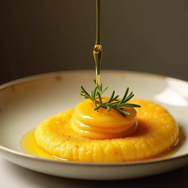 Azeite de alho e alecrim na polenta