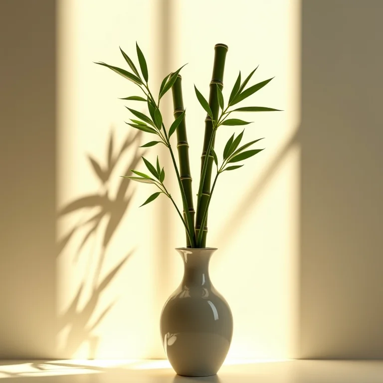 Bambu Mossô em vaso com luz solar