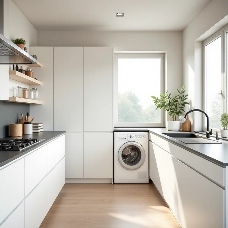 Bancadas e superfícies de trabalho em cozinha integrada