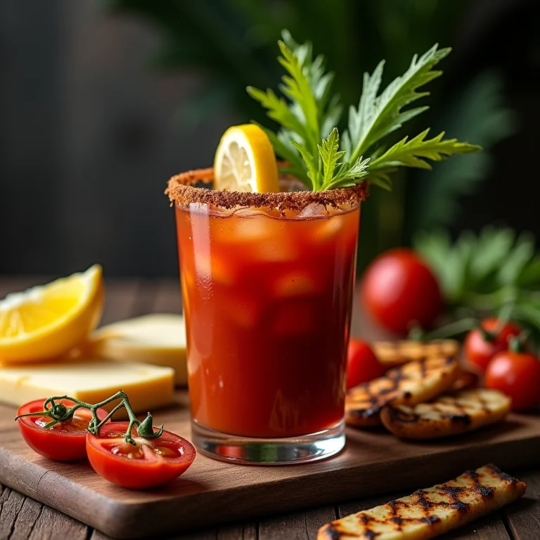 Bloody Mary de Chá harmonizada com tapas, queijos e vegetais grelhados