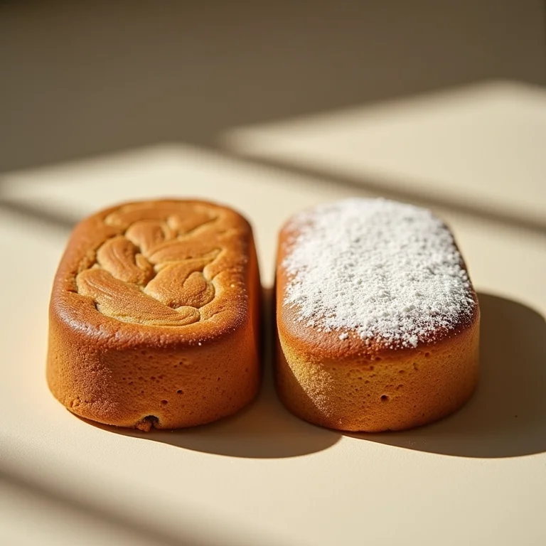 Bolo de trigo sarraceno e bolo de trigo tradicional lado a lado
