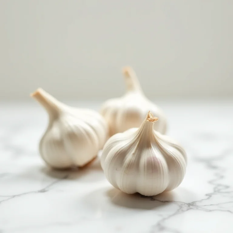 Bulbos de alho frescos.