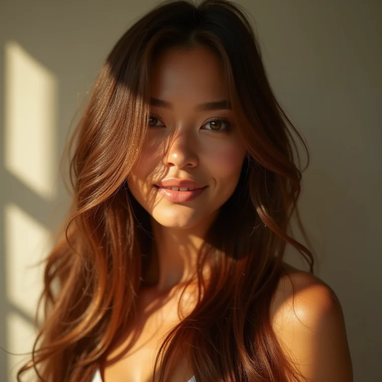 Cabelo longo, saudável e brilhante.