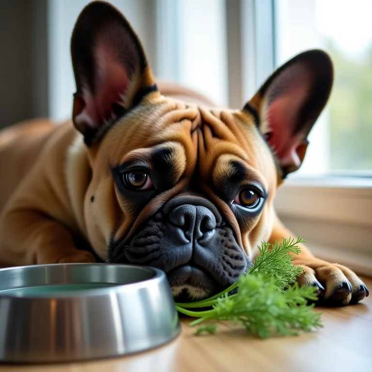 Cachorro relaxado com erva doce por perto