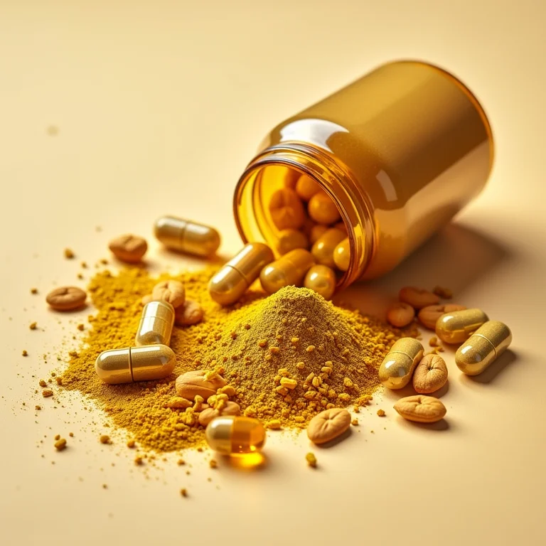 Cápsulas, pó e sementes de feno grego.