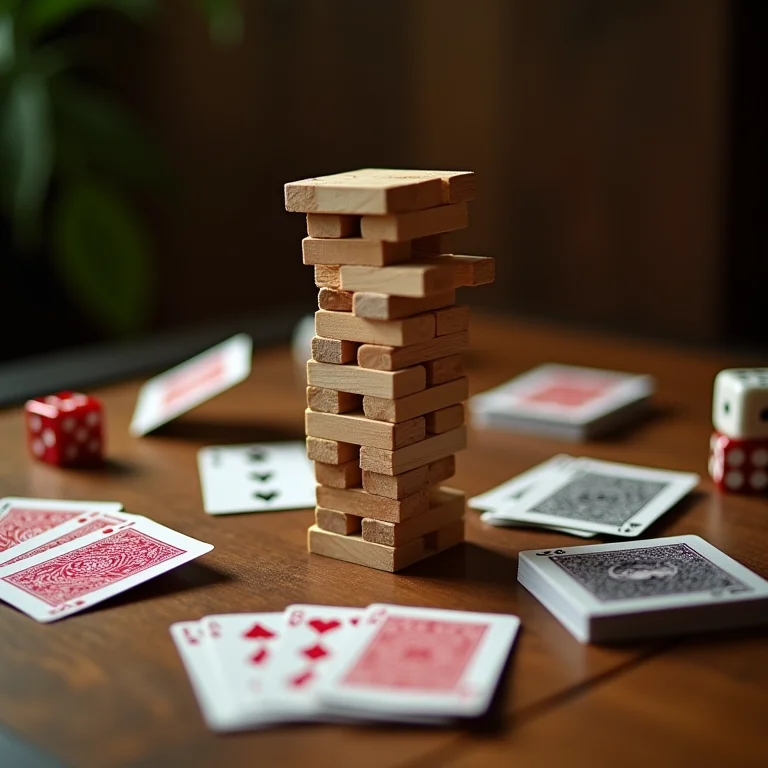 Cartas de baralho, jogos de tabuleiro e dados para jogos de adultos.