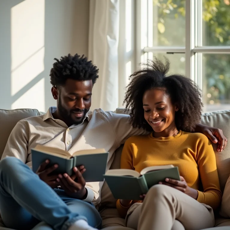 Casal relaxando e desconectando do trabalho em casa