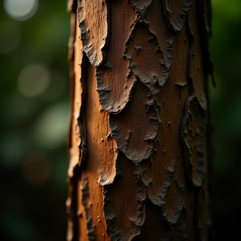 Casca da árvore de Marapuama em detalhe