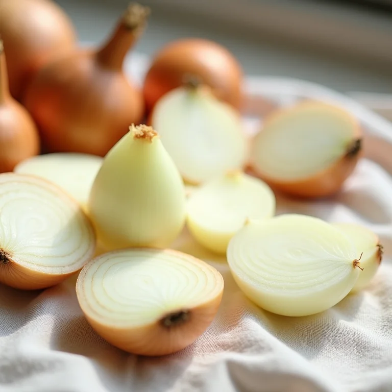 Cebolas fatiadas para um toque doce no bife.