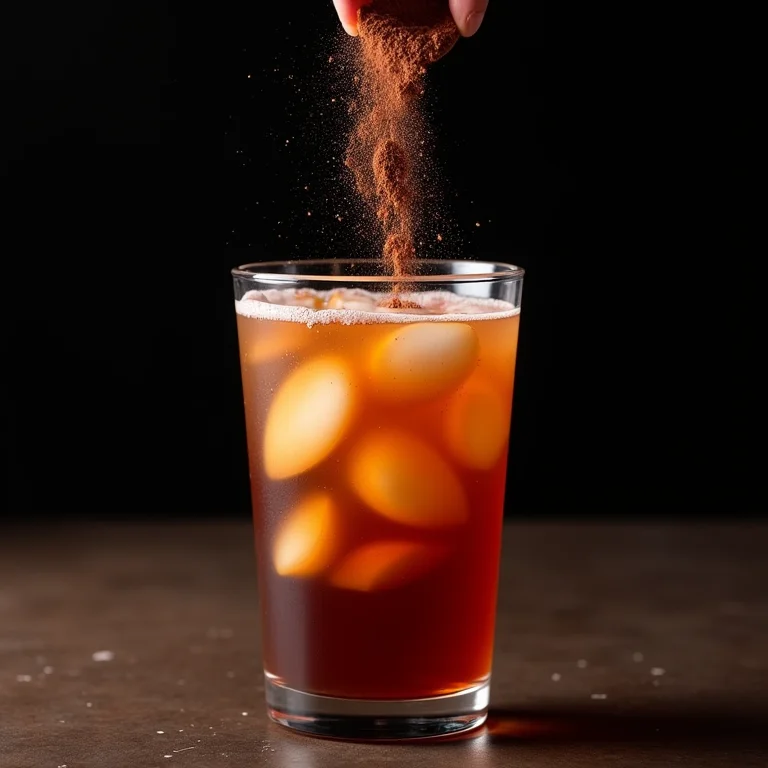 Chá de açaí sendo preparado.