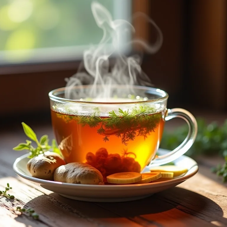 Chá de erva doce e gengibre com ação antioxidante