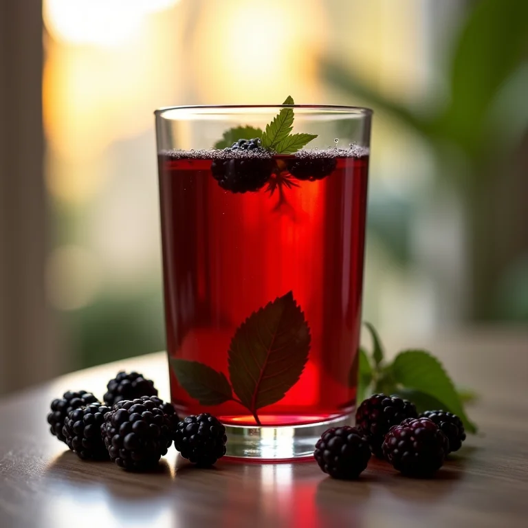 Chá de folha de amora rico em antioxidantes