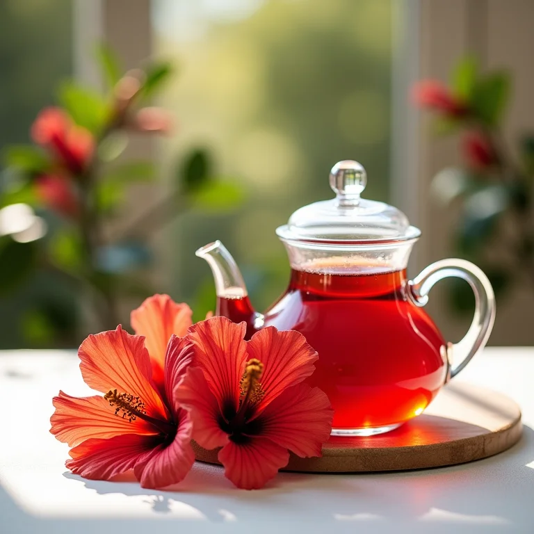Chá de hibisco: a estrela da nossa receita secreta.