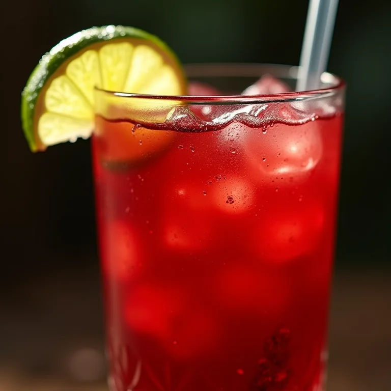 Chá de hibisco gelado com benefícios à saúde e frescor.