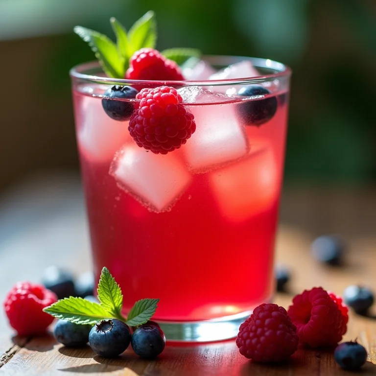 Chá de hibisco gelado com frutas vermelhas: antioxidante e delicioso.