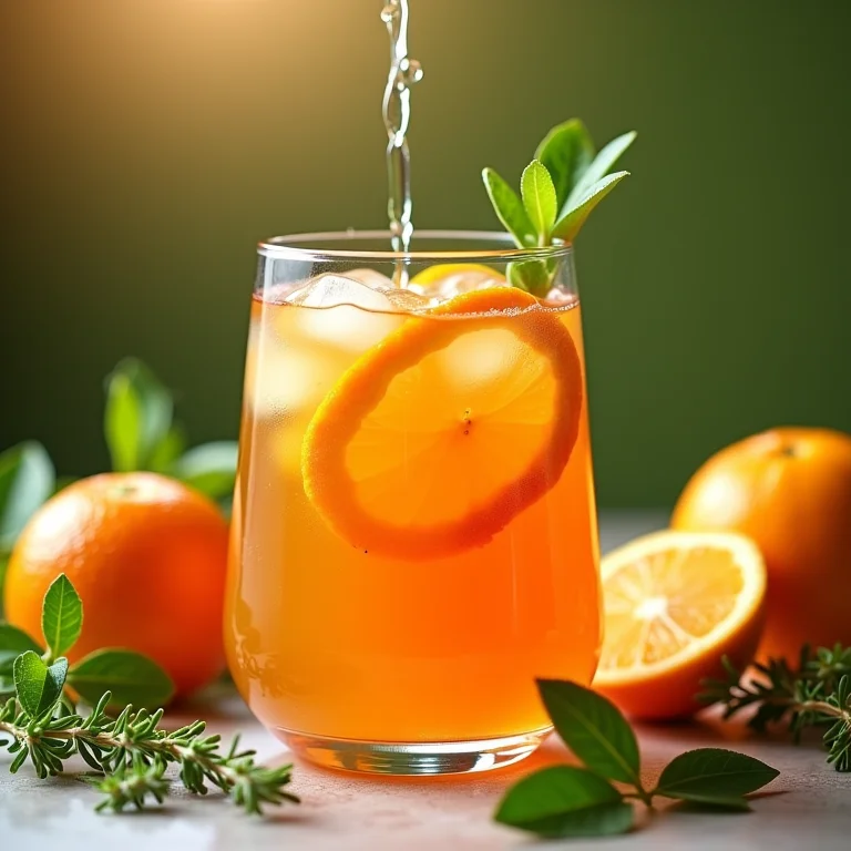 Chá de Sete Sangrias sendo servido em um copo.