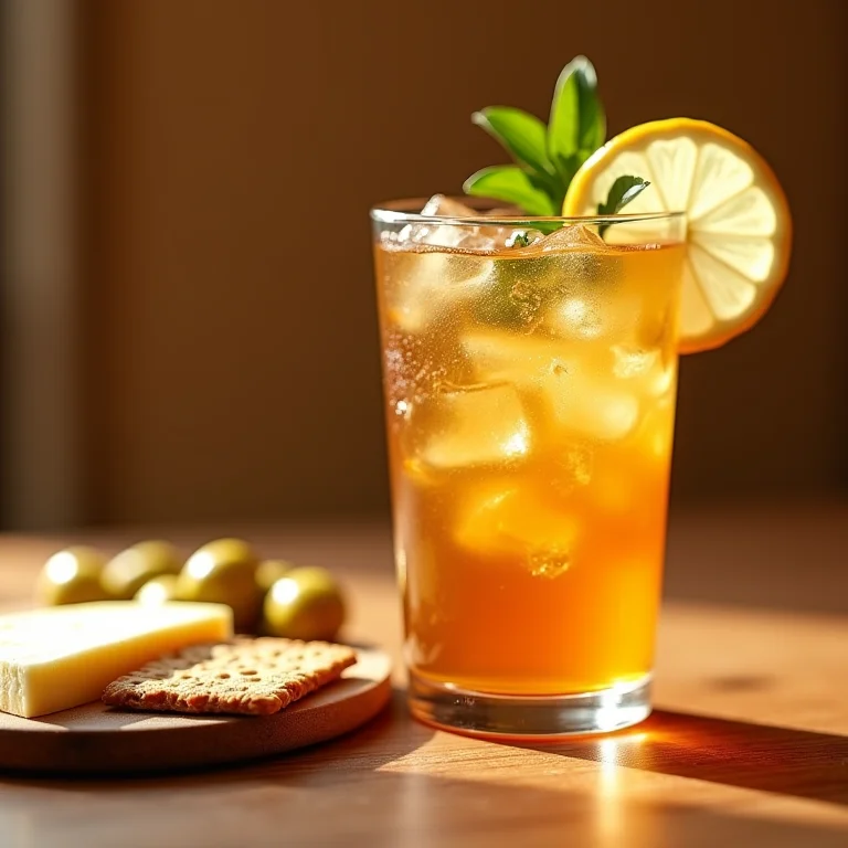 Chá gelado com tequila harmonizado com petiscos.