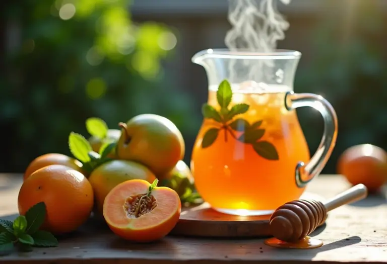 Chá gelado de pomelo refrescante com ingredientes naturais