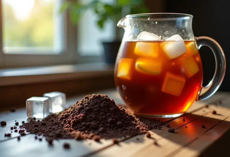 Chá Gelado Godiva com raspas de chocolate e gelo